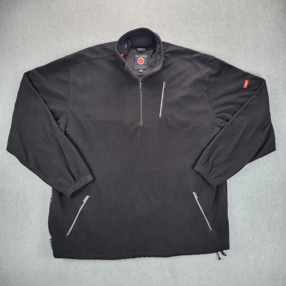 Scottevest fleece Jacket Mens XXL Black TEC‎ 1/4 Zip Mock Neck Pullover